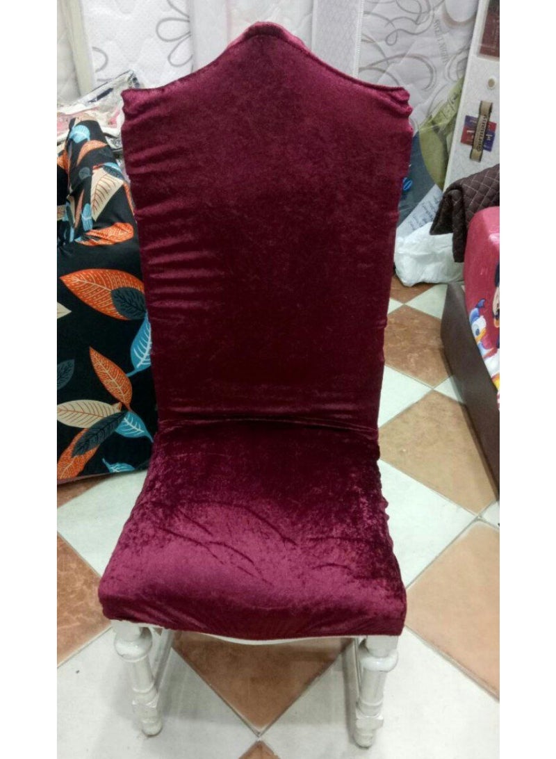 Velvet Dining Cair Cover (6 Pieces) red - Image 2